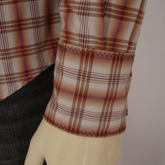 JOHN VARVATOS STAR USA PLAIDS WESTERN SHIRT M - Picture 6 of 8